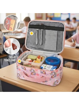 Teknocan Marketing Çocuk Beslenme Çantası, Kız Çocukları Için Öğle Yemeği Kutusu - Termal Yalıtımlı Kız Çocuk Beslenme Çantası, Kreş ve Okul Için Küçük Öğrenci Öğle Yemeği Kutusu -