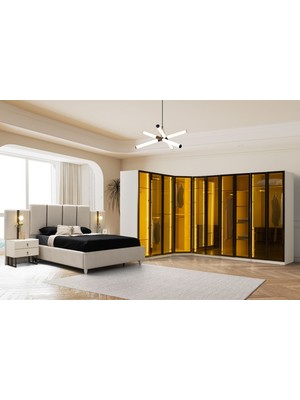 Doressa Flen Full Reflekte Camlı Köşe Yatak Odası Takımı