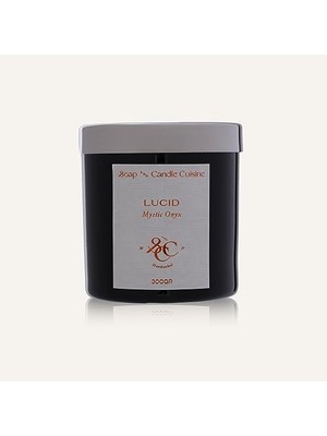 Teknocan Marketing Soap And Candle Cuisine El Yapımı Soya Mumu, Mystic Kokulu Siyah Cam MUM,%100 Vegan, Eco-Friendly | 300 gr • 11OZ