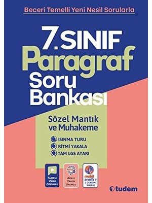 Teknocan Marketing 7. Sınıf Paragraf Soru Bankası Tudem Yayınları