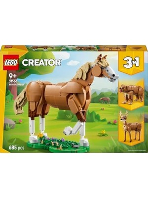 Teknocan Marketing 3'ü 1 Arada Güzel At 31166-9 Yaş ve Üzeri Doğa ve Hayvan Tutkunu Çocuklar Için Ayı, Geyik Veya At Olarak Inşa Edilebilen Yaratıcı Oyuncak Yapım Seti, Karne Hediyesi Fikri (685 Parça)