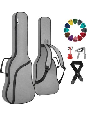 Midex ELC-40PAK Case Elektro Gitar Çantası Gigbag Su Geçirmez Kalın Kılıf (Çanta Askı Capo)