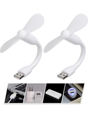 Teknocan Marketing Mini USB Vantilatör, Esnek Mini Fan, El Vantilatörü, Pc, Powerbank, USB Cihazları Ile Kullanılabilir, Sessiz Taşınabilir USB Mini Soğutma Fanı Soğutucu, Seyahat Fanı (2 Adet)