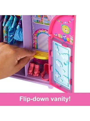 Teknocan Marketing Chelsea Oyuncak Bebek ve Dolap Oyuncak Seti, 15 Parça Giysi ve Aksesuar Dahil, Katlanabilir Set, Hareket Halindeyken Oyun ve Saklama Için