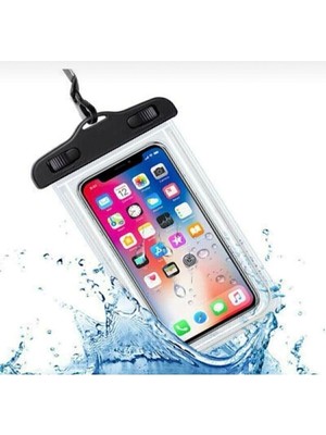 Teknocan Marketing Su Geçirmez Telefon Kılıfı - Uyumluluk, Dokunmatik Şeffaf Ekran, Deniz ve Havuz Kullanımına Uygun Boyun Askılı Kılıf - Siyah