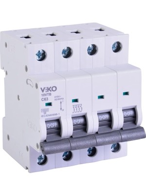 Teknocan Marketing 10VTB-4C63 Otomatik Sigorta 10KA C Tipi 4 Kutup 63A