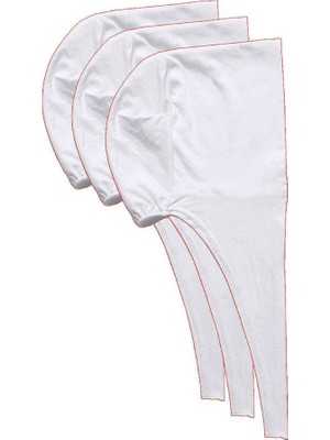 Al-Fil Teknoloji 3 Adet Tesettür Bone Bağcıklı Likralı Beyaz