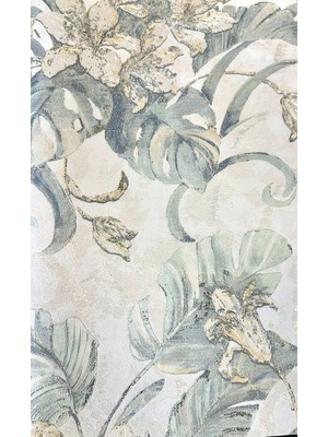 Sultan Dekorasyon Ithal 16M2 Duvar Kağıdı 3boyutlu Yeni  Çiçek Desen Simli Silinebilir