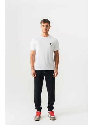 Piero Perla Erkek Regular Fit Bisiklet Yaka Beyaz Basic Tişört