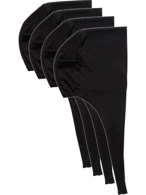 Al-Fil Teknoloji 4 Adet Tesettür Bone Bağcıklı Likralı Siyah