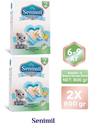 Senimil 2 Bebek Devam Sütü 800 gr (6-9 Ay) 2 Li Avantaj Paketi