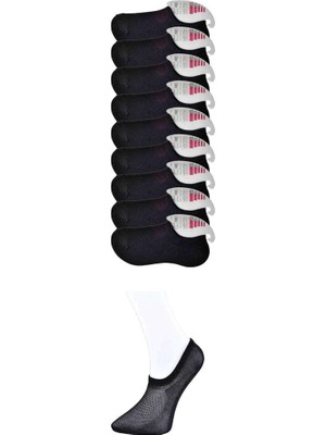 Al-Fil Teknoloji Siyah Kadın Görünmez Çorap 9 Çift