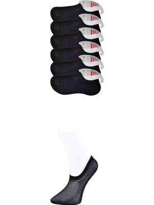 Al-Fil Teknoloji Siyah Kadın Görünmez Çorap 6 Çift