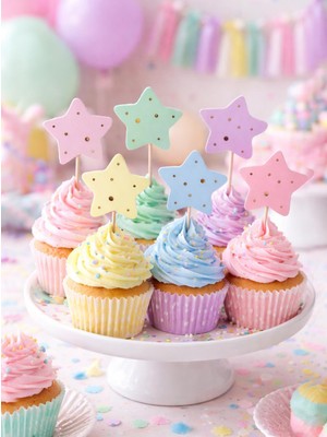 Parti Adresi Yıldız Kürdan Makaron Renkler 10'lu