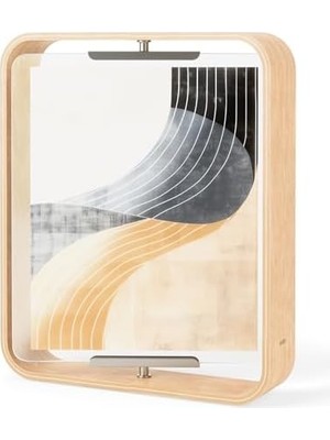 Teknocan Marketing Masa Resim Çerçevesi, Iki Taraflı Resim Çerçevesi, 20 x 25 cm Fotoğraflar Için, Ahşap, Doğal