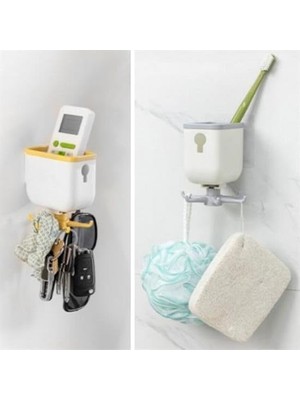 Teknocan Marketing Yapışkanlık Pratik Mutfak Askılığı Organizatör ve Mutfak Düzenleyici Çok Amaçlı Döner Askı