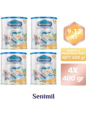 Senimil 3 Bebek Devam Sütü 400 gr (9-12 Ay) 4 Lü Avantaj Paketi