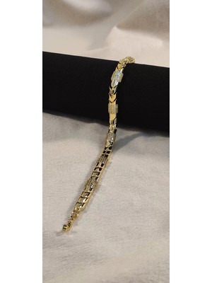 Dizay Concept Bayan Zirkon Taşlı Altın Renkli Xuping Pirinç Bileklik