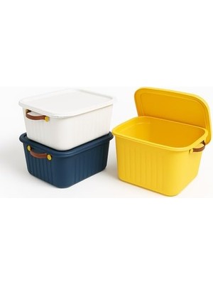 Teknocan Marketing 10L Kapaklı Plastik Organizer Kutu – Renkli, Dayanıklı ve Çok Amaçlı Saklama Kutusu (35X25X15 Cm) (Renk Stok Durumuna Göre Gönderilir)