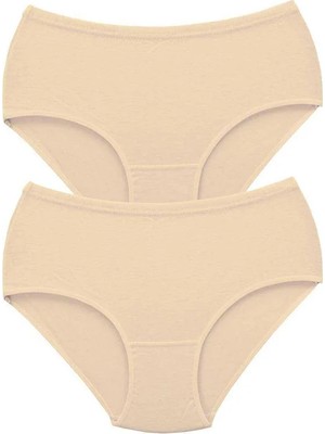 Al-Fil Teknoloji 2 Adet Tutku Kadın Yüksek Bel Bato Kalın Lastik Külot Ten