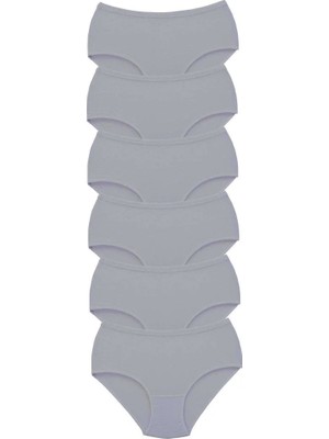 Al-Fil Teknoloji 6 Adet Tutku Kadın Yüksek Bel Bato Kalın Lastik Külot Gri