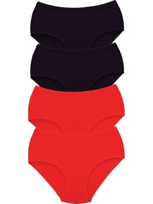 Al-Fil Teknoloji 4 Adet Tutku Kadın Yüksek Bel Bato Kalın Lastik Külot S1