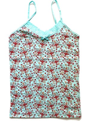 Al-Fil Teknoloji Kadın Askılı Desenli Atlet Dantelli Empirme Pamuklu Penye D5