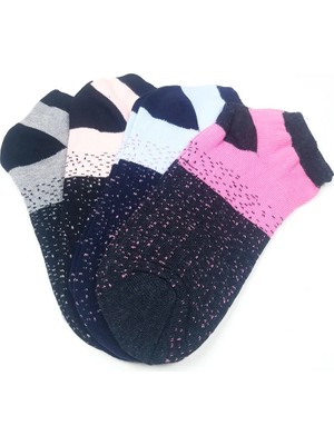 Al-Fil Teknoloji Kadın Bilek Çorap Yazlık Pamuklu Yumuşak Nokta Desen 4 Çift