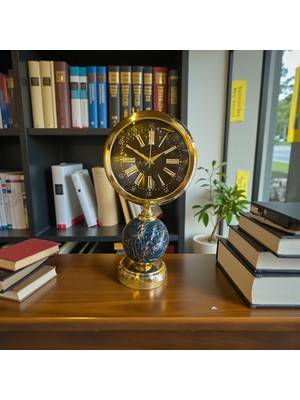 Sleep Nova Imperial Globe Gold Dekoratif Masa Saati – Mermer Desenli Lüks Ofis & Salon Saat