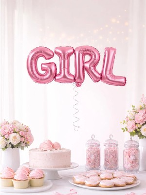 Parti Adresi Girl Folyo Balon Baby Shower Cinsiyet Belirleme Parti Balonu 60 cm