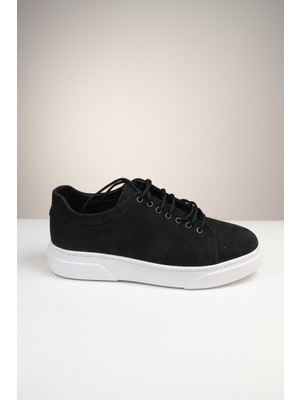 Modayak Manc Siyah Velvet Erkek Bağcıklı Hakiki Deri Günlük Ayakkabı