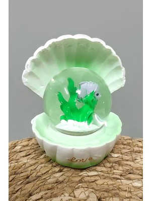 Esranın Dünyası Balık Istiridye Işıklı Kar Küresi Orta