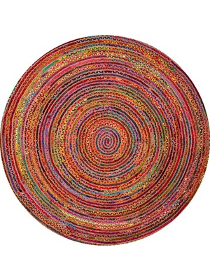 Kilim Home Boho 966 Boho Color Desenli Doğal Natural Jüt Yuvarlak