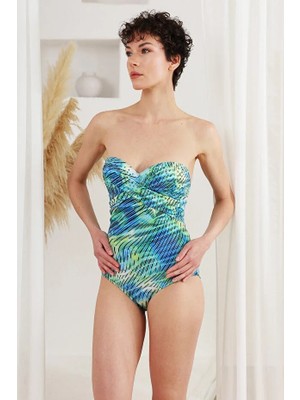 Lapieno Taşlı Kaplı Straplez Mayo 64112