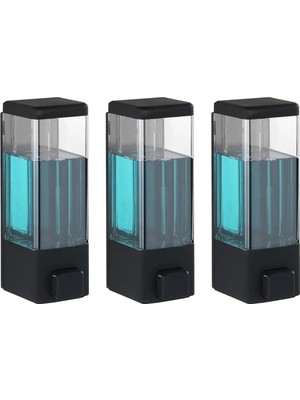 Duvar Tipi Manuel Sıvı Sabunluk 3 Adet Yapıştırmalı ve Vidalı Akıtmaz Sabun Dispenseri 350 ml V-1