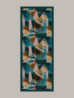 AYSHARA Fırça Desenli Tek Taraflı Şal - Petrol