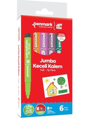Süper Yıkanabilir Jumbo Keçeli Kalem 6'lı