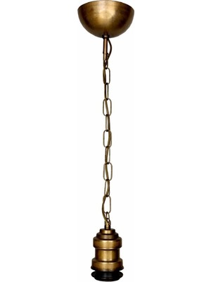 Conana Dekoratif Sarkıt Avize Başlığı Takılabilir E27 Duy 60CM Metal Zincirli Eskitme B05