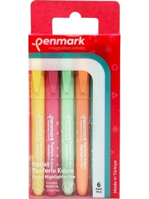 Kalem Tipi Fosforlu Kalem 6'lı Bristol Pastel