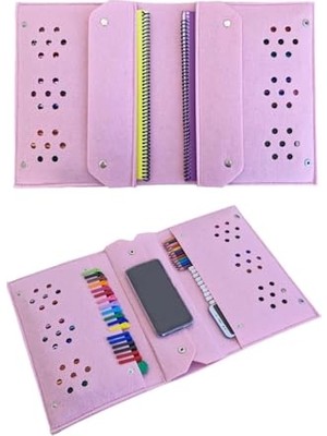 Keçe Kalemlik ve Tablet Organizer Çanta – 4 Bölmeli, A4 Boyut, Çok Amaçlı Defter Boya Düzenleyici Çanta (Pembe)