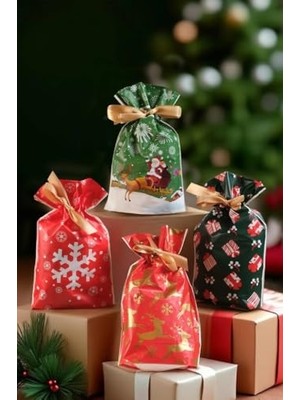 Yılbaşı Ağacı Yılbaşı Hediyelik Kese 8'li Büyük