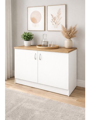 T Designo Izya Mutfak Alt Modül-Çok Amaçlı Dolap-Kiler Dolabı 120 cm -Tezgah Dahil