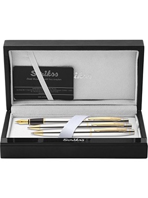 Scrikss Noble 35 Dolma Kalemtükenmez Kalemversatil Kalem Takım Krom Altın