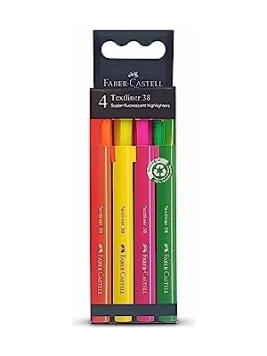 Faber-Castell Fosforlu Kalem 38 Neon Renkler 4'lü