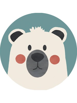 Kilim Home Boho 968 Sevimli Ayıcık Desenli Doğal Natural Jüt Yuvarlak