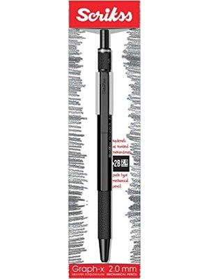 Scrikss Office Graphx Mekanik Kurşun Kalem Mat Siyah 2 mm