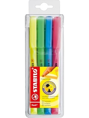Stabılo Flash - Fosforlu Kalem - 4'lü Paket - Çeşitli Renkler