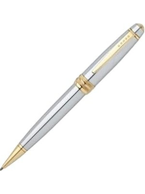 Cross Bailey Medalist Tükenmez Kalem (Döndürme Mekanizması, Yazı Rengi Siyah, Çizgi Kalınlığı M, Birinci Sınıf Hediye Kutusu Dahil) Krom/altın Kaplama