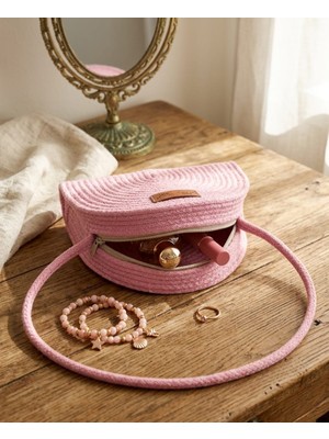 Mtg Jüt Tasarım Sakura Model Omuz Çantası Şık Kullanım Kordon Halattan El Emeği