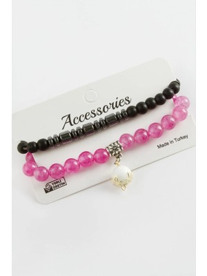 Esranın Dünyası 2 Adet Hematit Ceyt Doğaltaş Bileklik